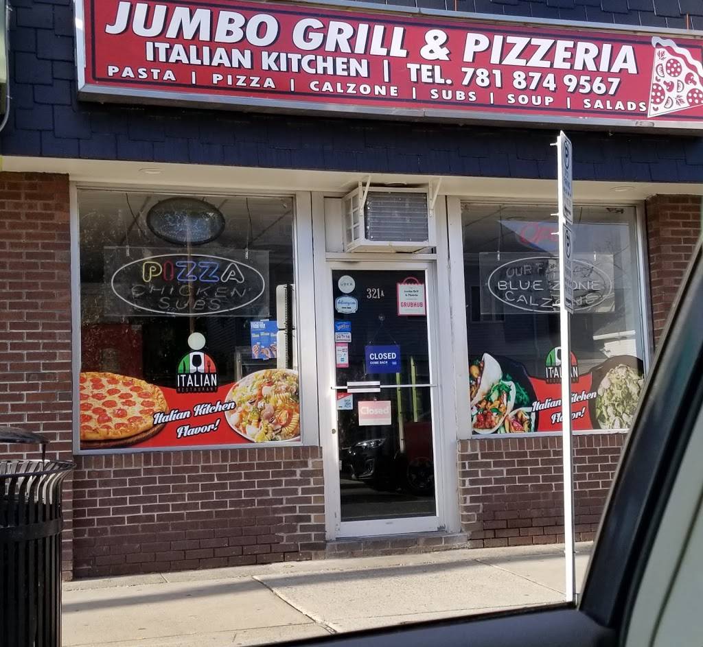 Jumbo Grill & Pizzeria | restaurant | 321a Boston Ave, Medford, MA 02155, USA | 7818749567 OR +1 781-874-9567