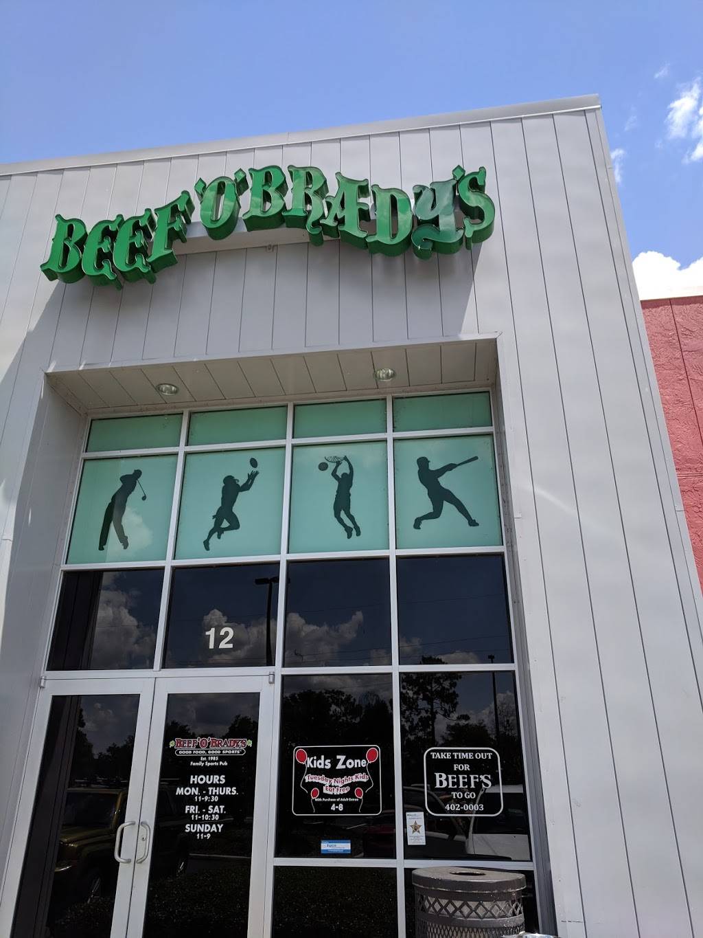 Beef O Bradys | restaurant | 11100 Southwest 93rd Court Road Ste 12, Ocala, FL 34481, USA | 3524020003 OR +1 352-402-0003