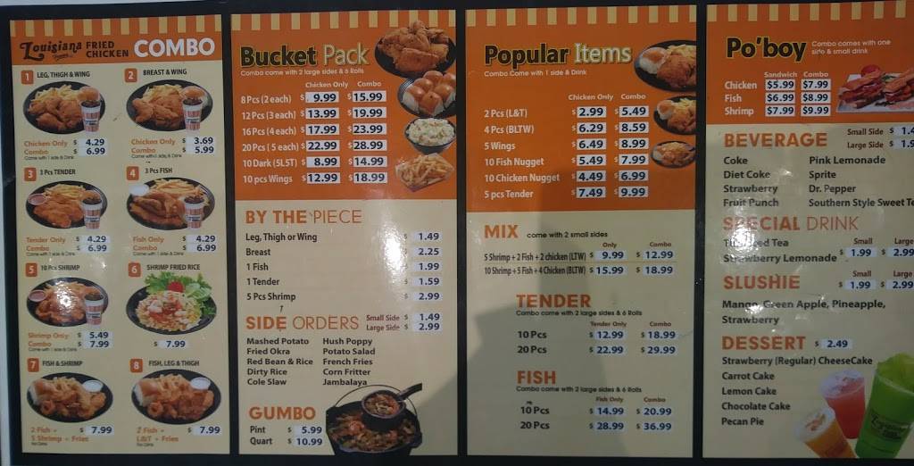 Louisiana Famous Fried Chicken & Seafood | restaurant | 4001 W Wheatland Rd #110, Dallas, TX 75237, USA | 9725721909 OR +1 972-572-1909