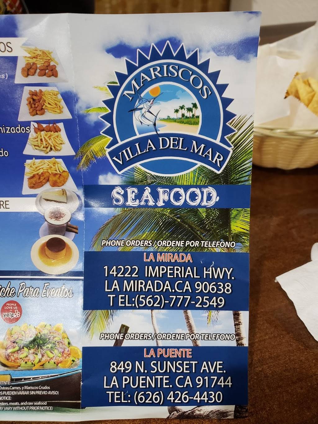 Mariscos Villa Del Mar | restaurant | 849 N Sunset Ave, La Puente, CA 91744, USA | 6264264430 OR +1 626-426-4430