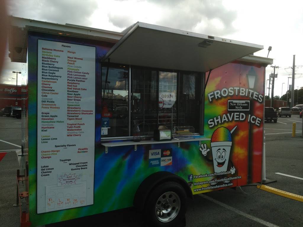 Frostbites Shaved Ice | restaurant | 11743 West Ave &, Blanco Rd, San Antonio, TX 78216, USA | 2107177131 OR +1 210-717-7131