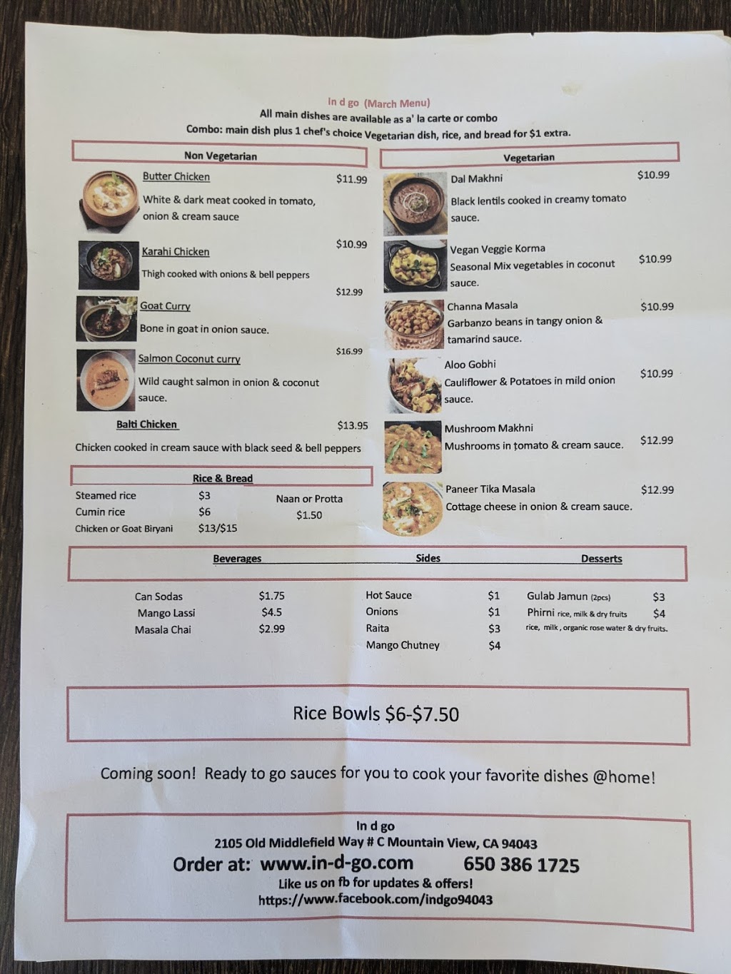 INdGO | meal takeaway | 2105 Old Middlefield Way, Mountain View, CA 94043, USA | 6503861725 OR +1 650-386-1725