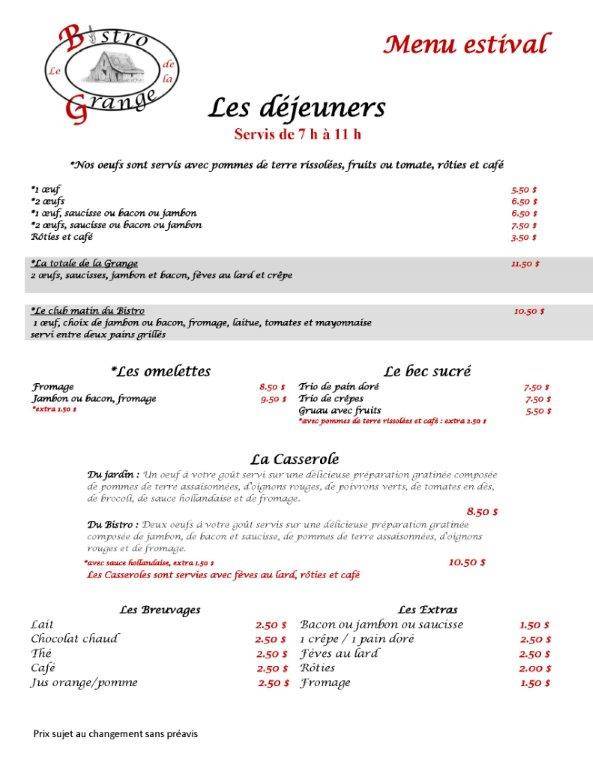 Le Bistro de la Grange | restaurant | 2053 Chemin de Ste Lucie, Sainte-Lucie-des-Laurentides, QC J0T 2J0, Canada | 8193211001 OR +1 819-321-1001