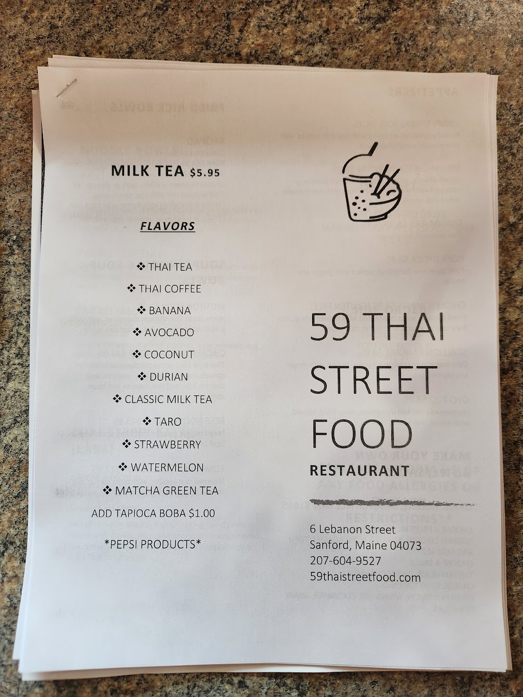 59 Thai Street Food | restaurant | 6 Lebanon St, Sanford, ME 04073, USA | 2076049527 OR +1 207-604-9527