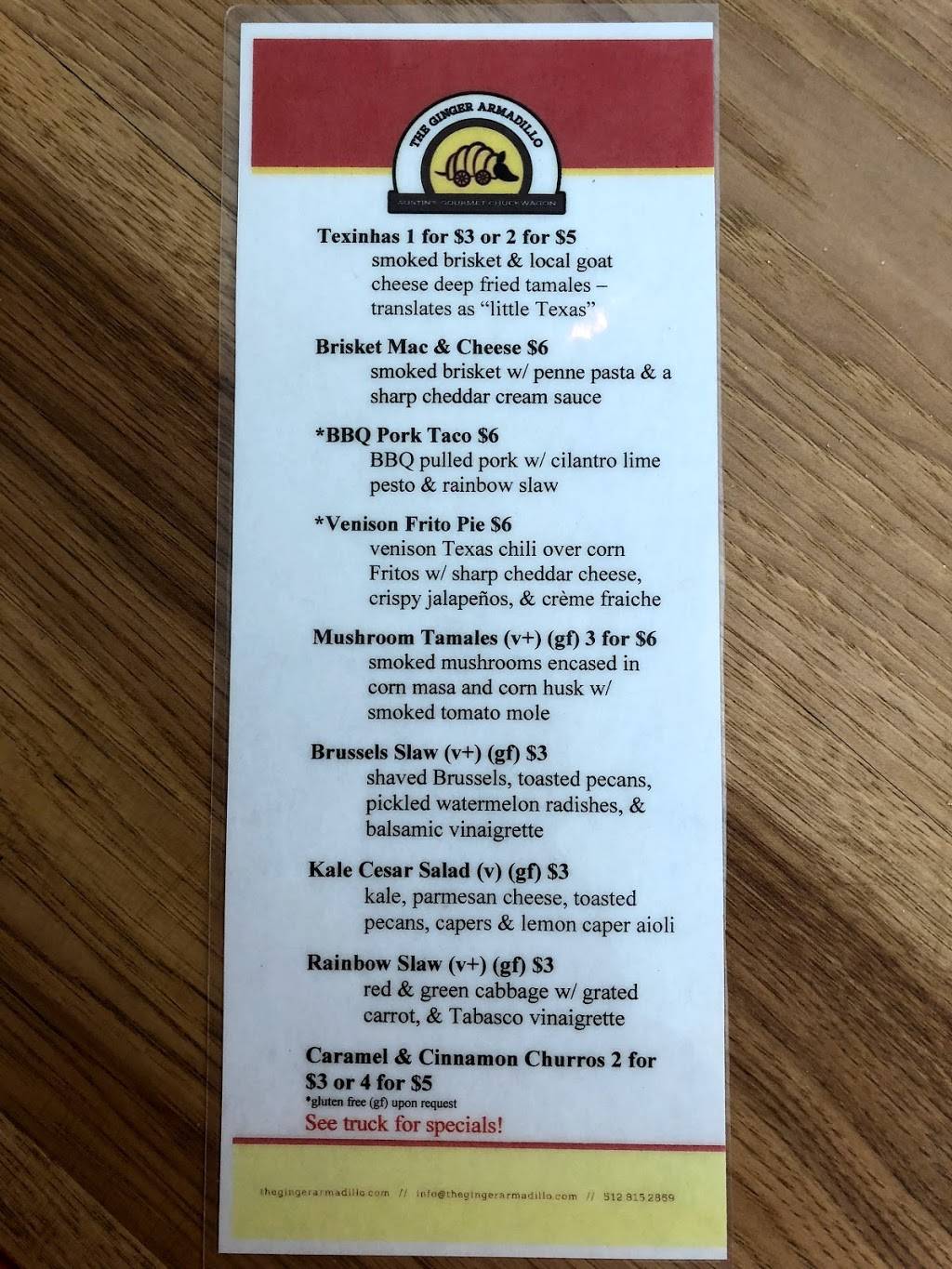 The Ginger Armadillo | restaurant | 950-920 Springdale Rd, Austin, TX 78702, USA | 5128152869 OR +1 512-815-2869