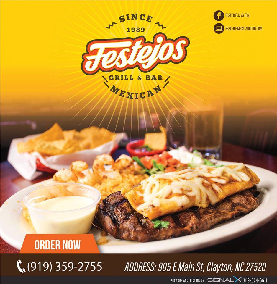 Festejos Restaurant Bar & Grill | restaurant | 905 E Main St, Clayton, NC 27520, USA | 9193592755 OR +1 919-359-2755
