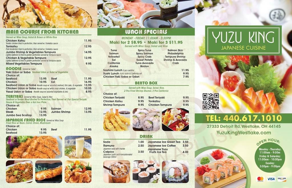 Yuzu King Japanese Cuisine | restaurant | 27333 Detroit Rd, Westlake, OH 44145, USA | 4406171010 OR +1 440-617-1010