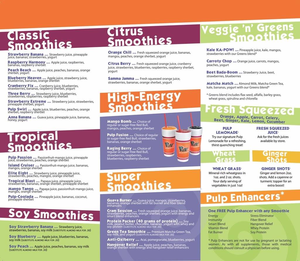 Pulp Juice and Smoothie Bar | restaurant | 1813 Nagel Rd, Avon, OH 44011, USA | 4406958653 OR +1 440-695-8653
