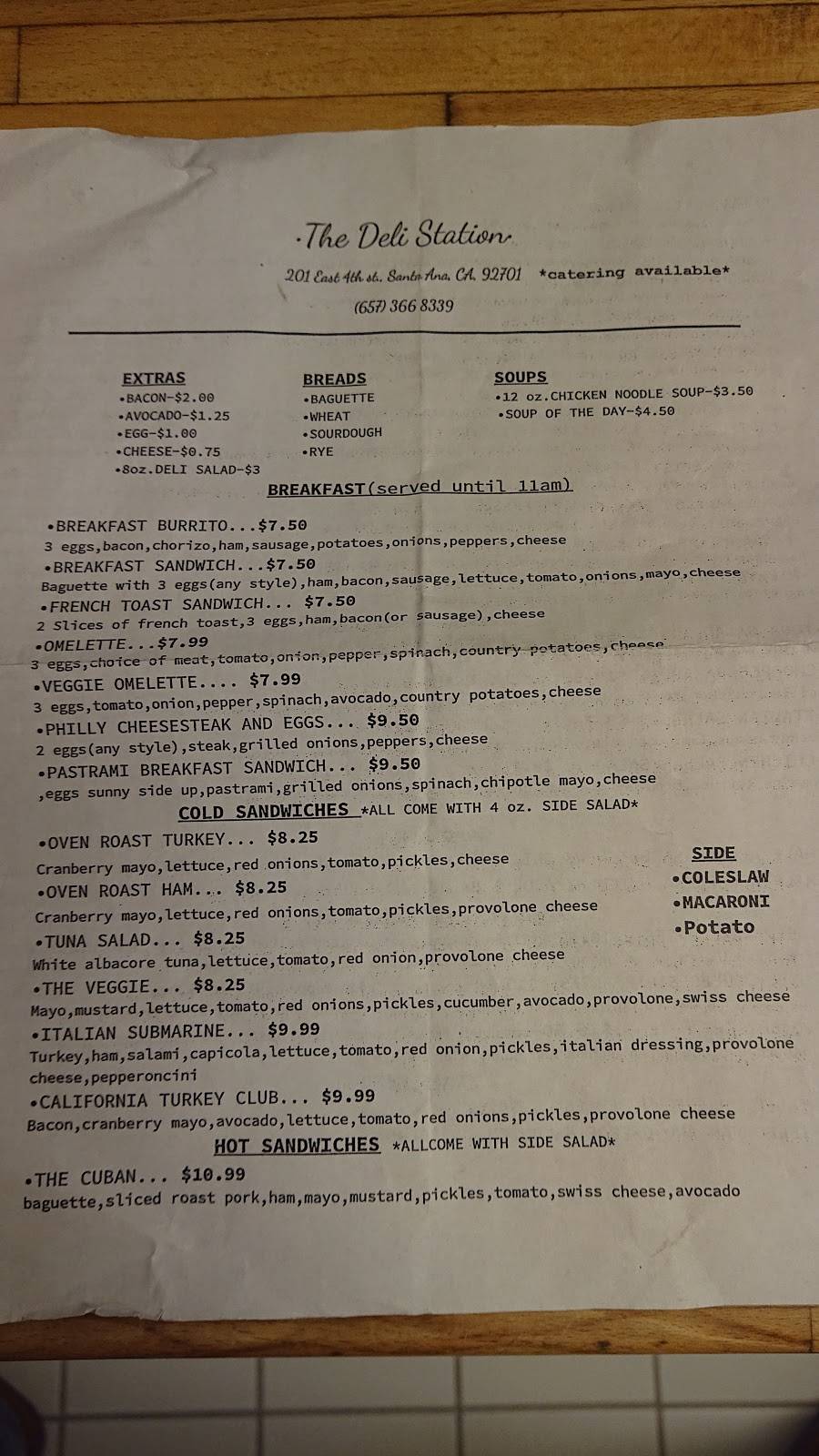 Deli Station | restaurant | 201 E 4th St, Santa Ana, CA 92701, USA | 6572008376 OR +1 657-200-8376