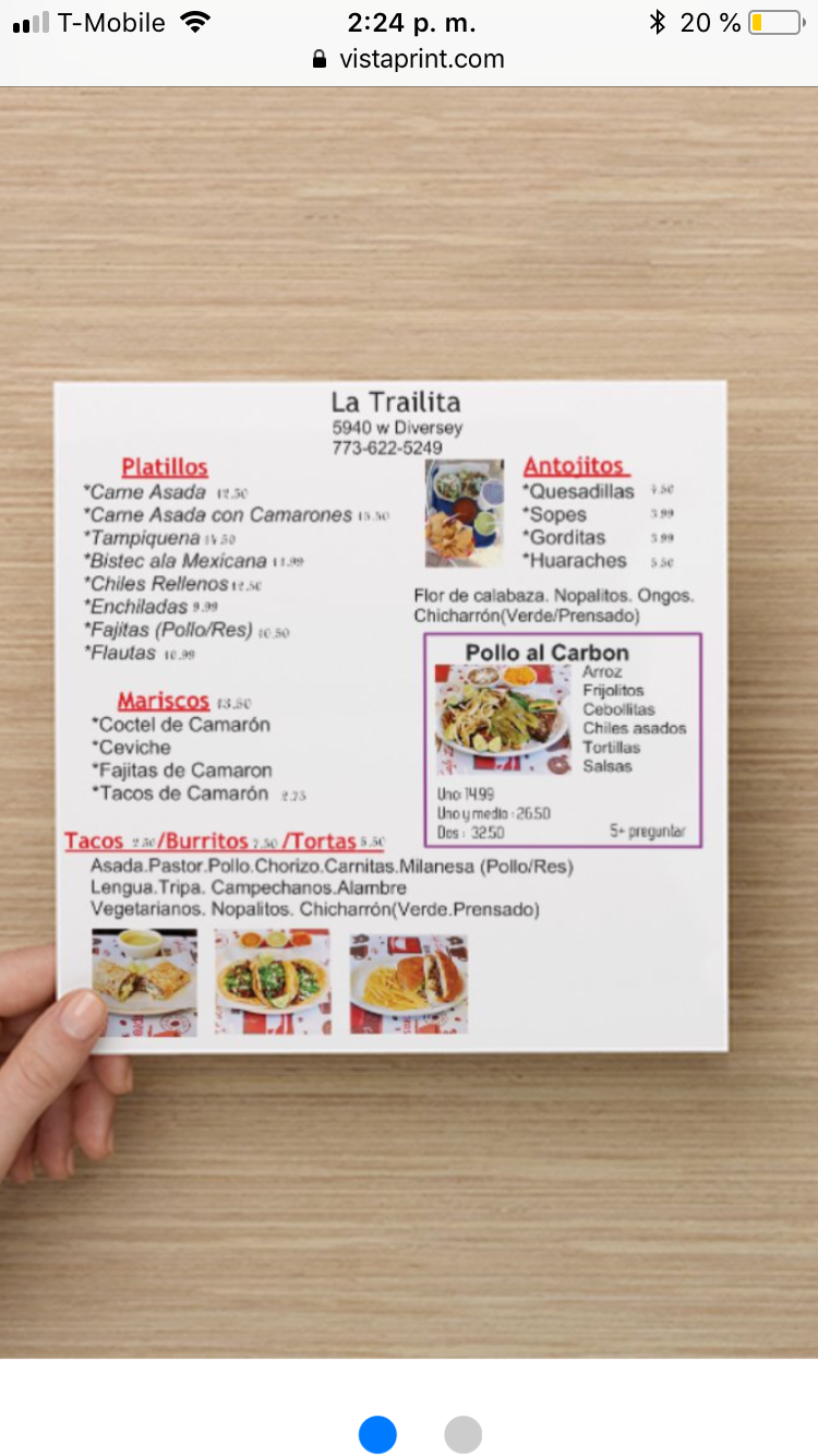 La Trailita | restaurant | 5940 W Diversey Ave, Chicago, IL 60639, USA | 7736225249 OR +1 773-622-5249