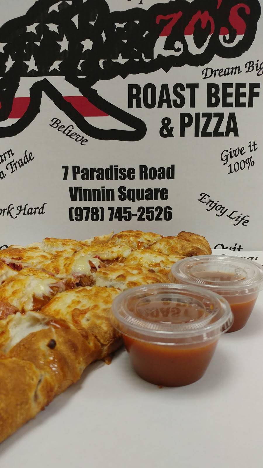 Rizzos Roast Beef & Pizza | restaurant | 7, Paradise Rd, Salem, MA 01970, USA | 9787452524 OR +1 978-745-2524