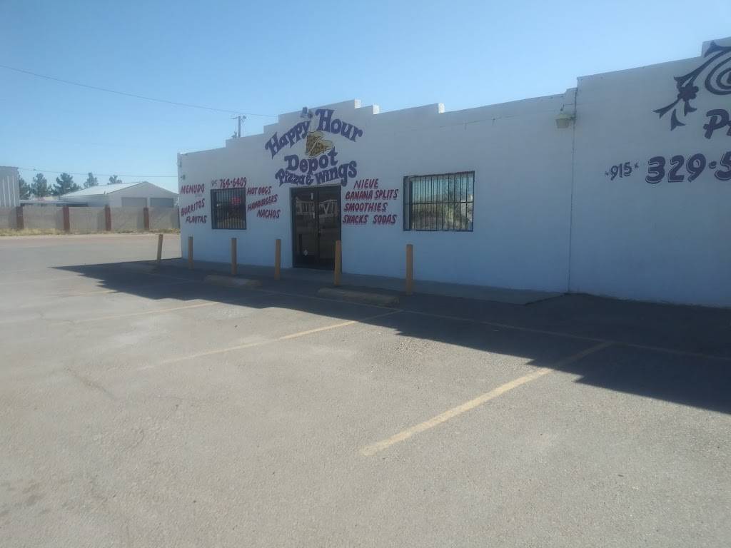 Happy hour depot pizza & wings. | restaurant | 210 Oil Mill Dr, Tornillo, TX 79853, USA | 9157646409 OR +1 915-764-6409