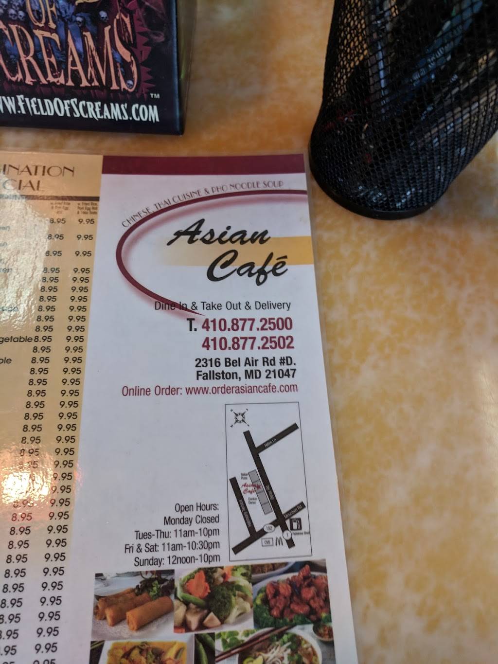 Asian Cafe | restaurant | 2316 Belair Rd, Fallston, MD 21047, USA | 4108772500 OR +1 410-877-2500