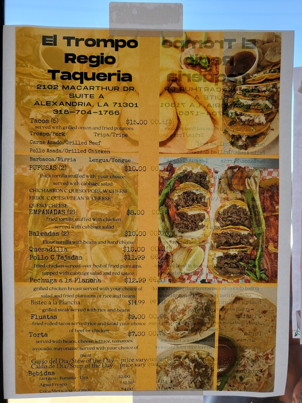 El Trompo Regio Taqueria | restaurant | 2102 MacArthur Dr Suite A, Alexandria, LA 71301, USA | 3187041766 OR +1 318-704-1766