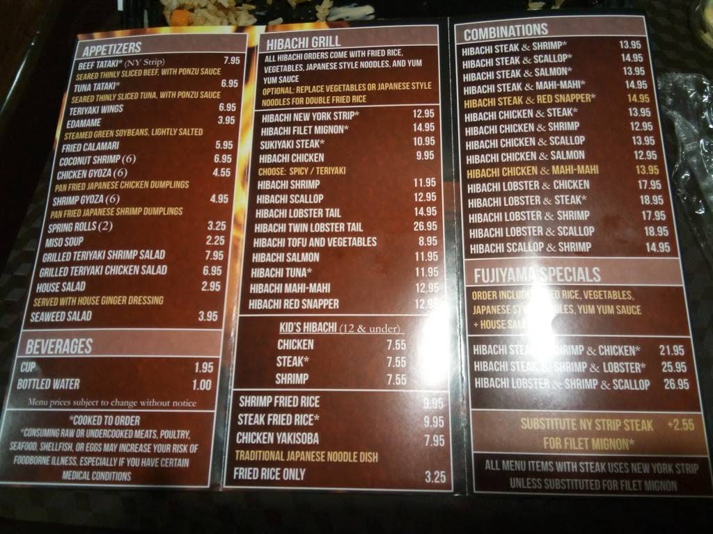 Fujiyama Japanese Steak and Seafood House | restaurant | 4851 Rice Mine Rd NE #420, Tuscaloosa, AL 35406, USA | 2057222239 OR +1 205-722-2239