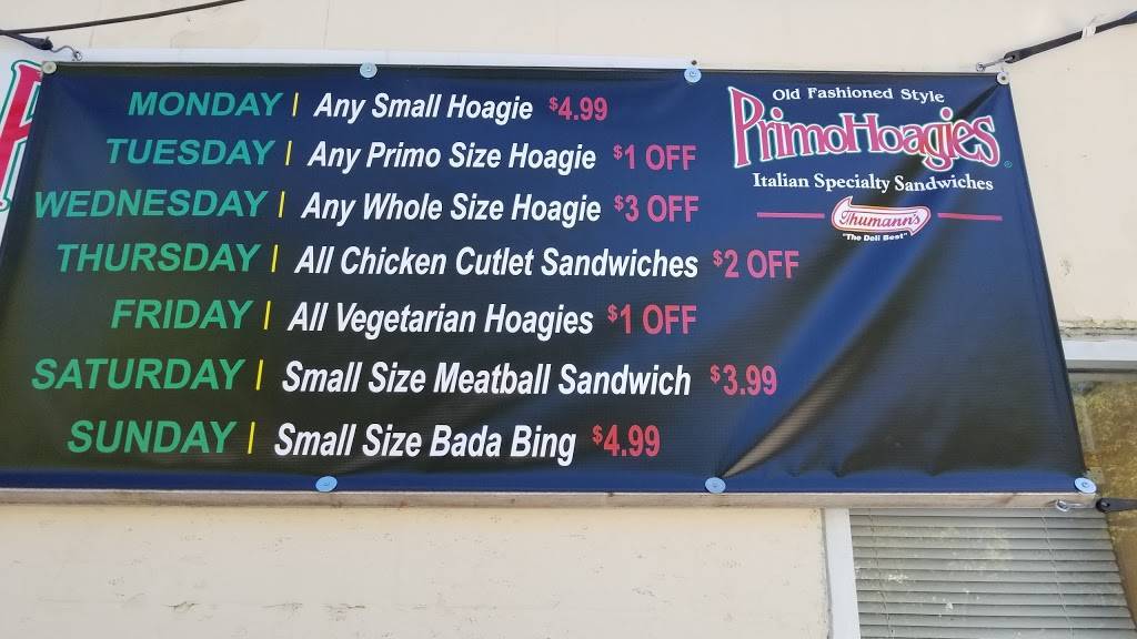Primo Hoagies | meal takeaway | 504 Baltimore Pike, Springfield, PA 19064, USA | 6105432808 OR +1 610-543-2808