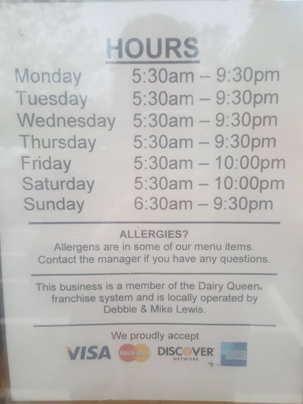 Dairy Queen Grill & Chill | restaurant | 1304 W Gretna Rd, Gretna, VA 24557, USA | 4346566009 OR +1 434-656-6009