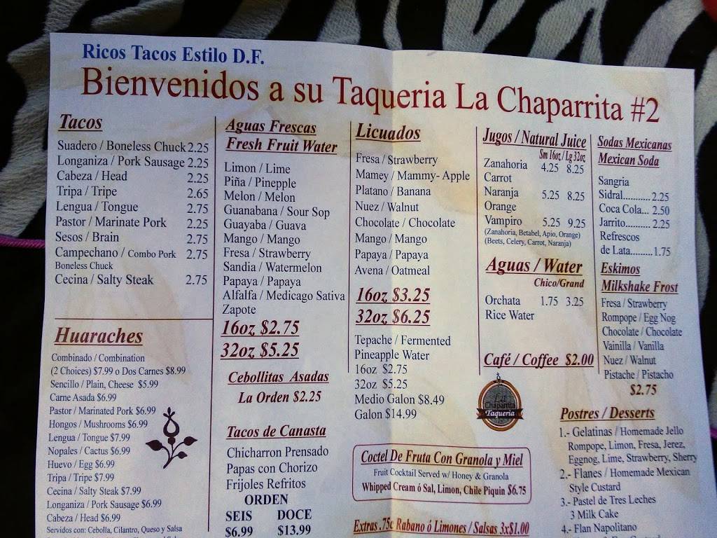 La Chaparrita Taqueria #2 | restaurant | 4559 S Richmond St, Chicago, IL 60632, USA | 7739401306 OR +1 773-940-1306