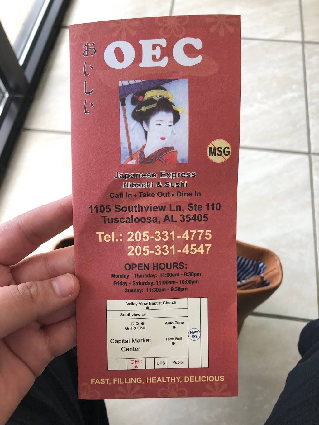 OEC Japanese Express | restaurant | 1105 Southview Ln Ste 110, Tuscaloosa, AL 35405, USA | 2053314775 OR +1 205-331-4775