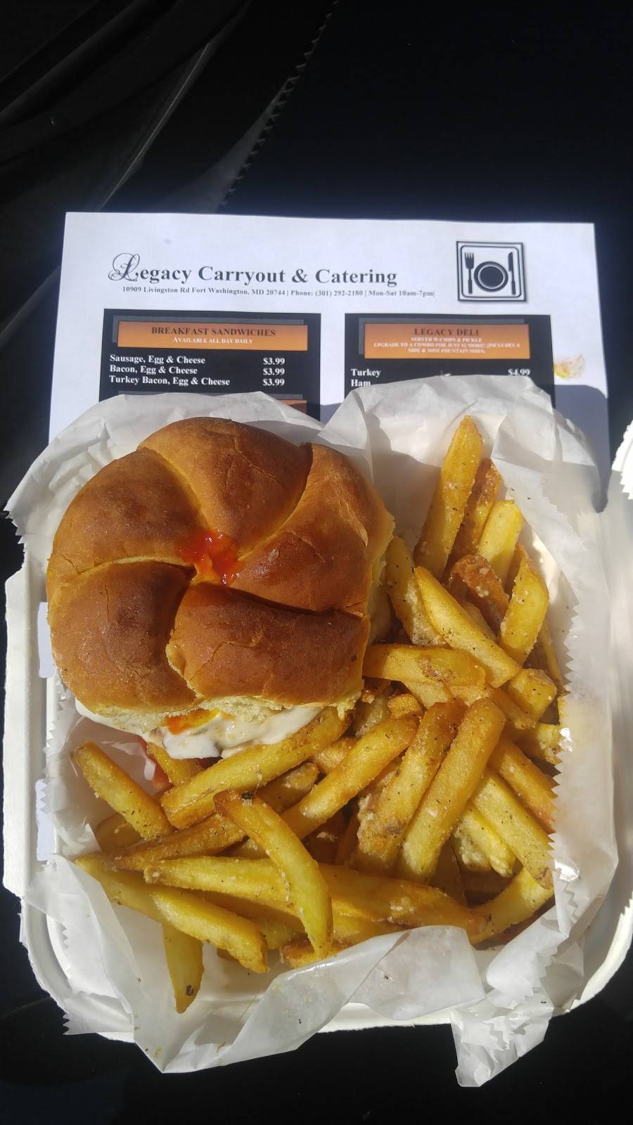 Legacy Carryout & Catering | restaurant | 10909C Livingston Rd, Fort Washington, MD 20744, USA | 3012922180 OR +1 301-292-2180