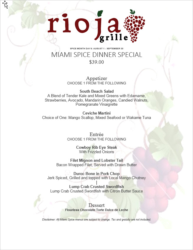 Rioja Grille | restaurant | 711 NW 72nd Ave, Miami, FL 33126, USA | 3052608943 OR +1 305-260-8943