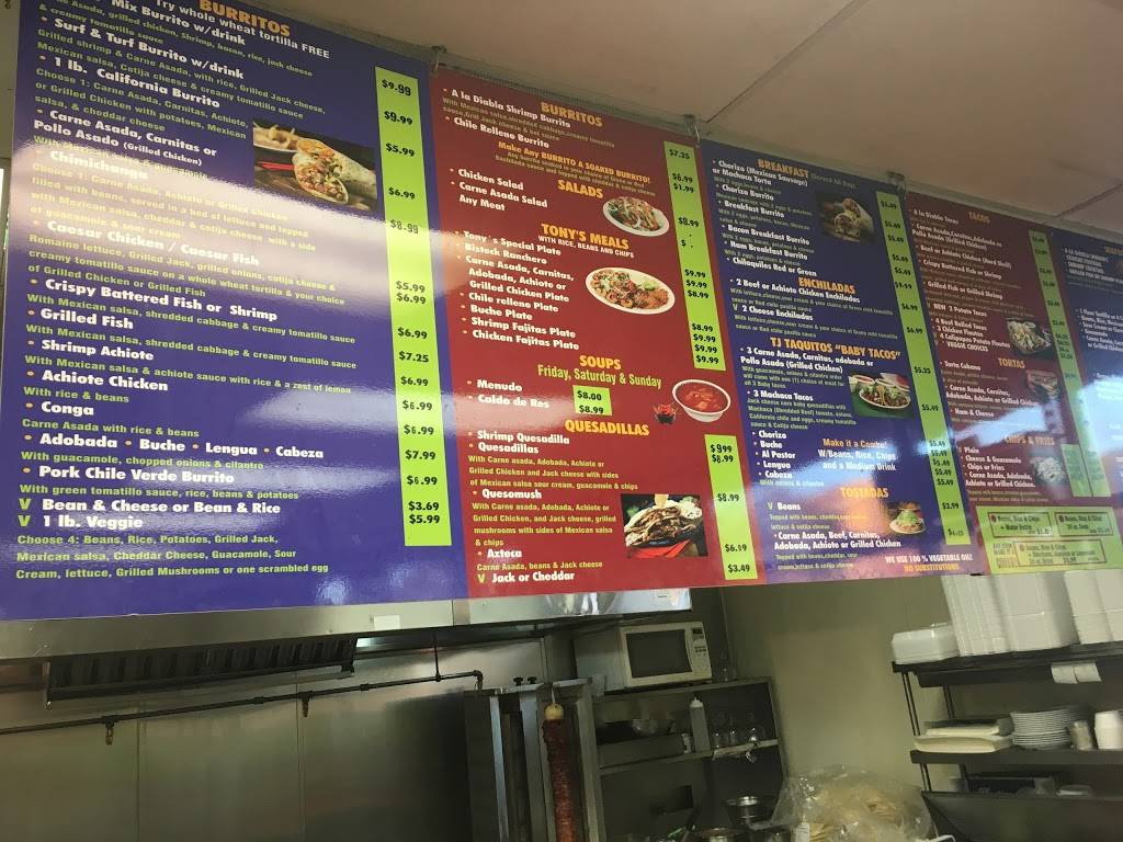 Tonys Fresh Mexican Food | restaurant | 2983 Via Las Rosas, Oceanside, CA 92054, USA | 7604335004 OR +1 760-433-5004