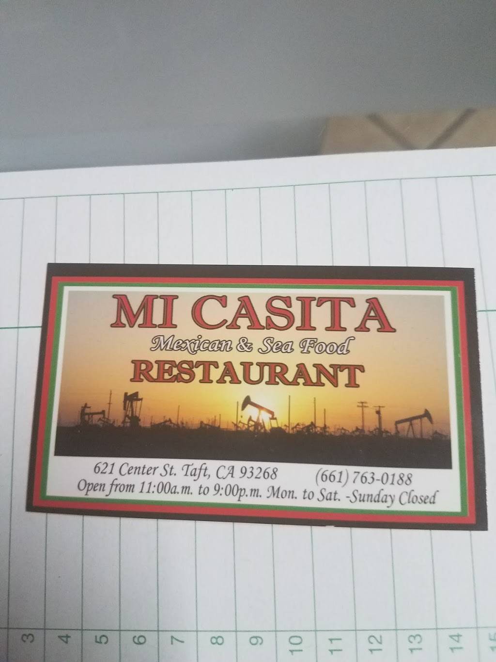 Mi Casita | restaurant | 621 Center St, Taft, CA 93268, USA | 6617630188 OR +1 661-763-0188