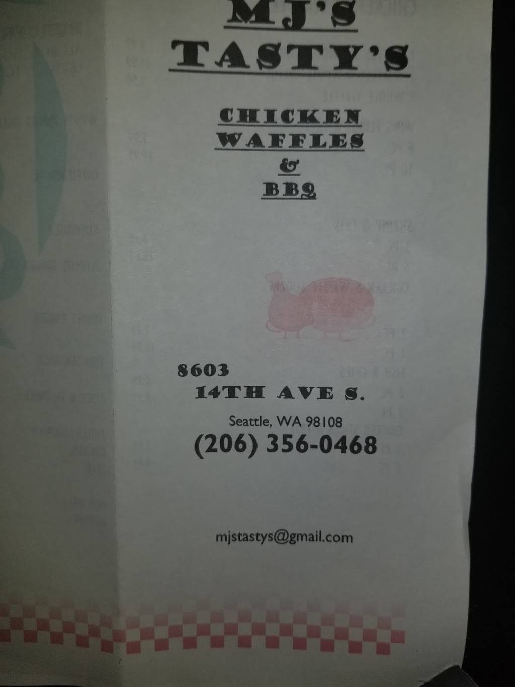 Mjs Tastys Chicken Waffles & BBQ | restaurant | 8603 14th Ave S, Seattle, WA 98108, USA | 2063560468 OR +1 206-356-0468