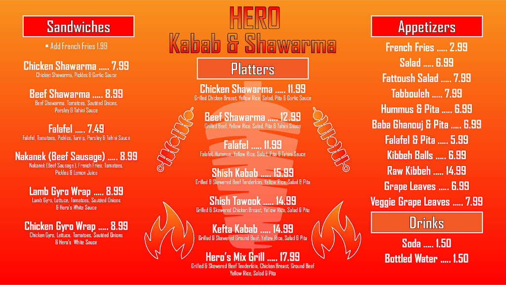 Hero Kabab & Shawarma | restaurant | 5281 Park St N, St. Petersburg, FL 33709, USA | 7273298109 OR +1 727-329-8109