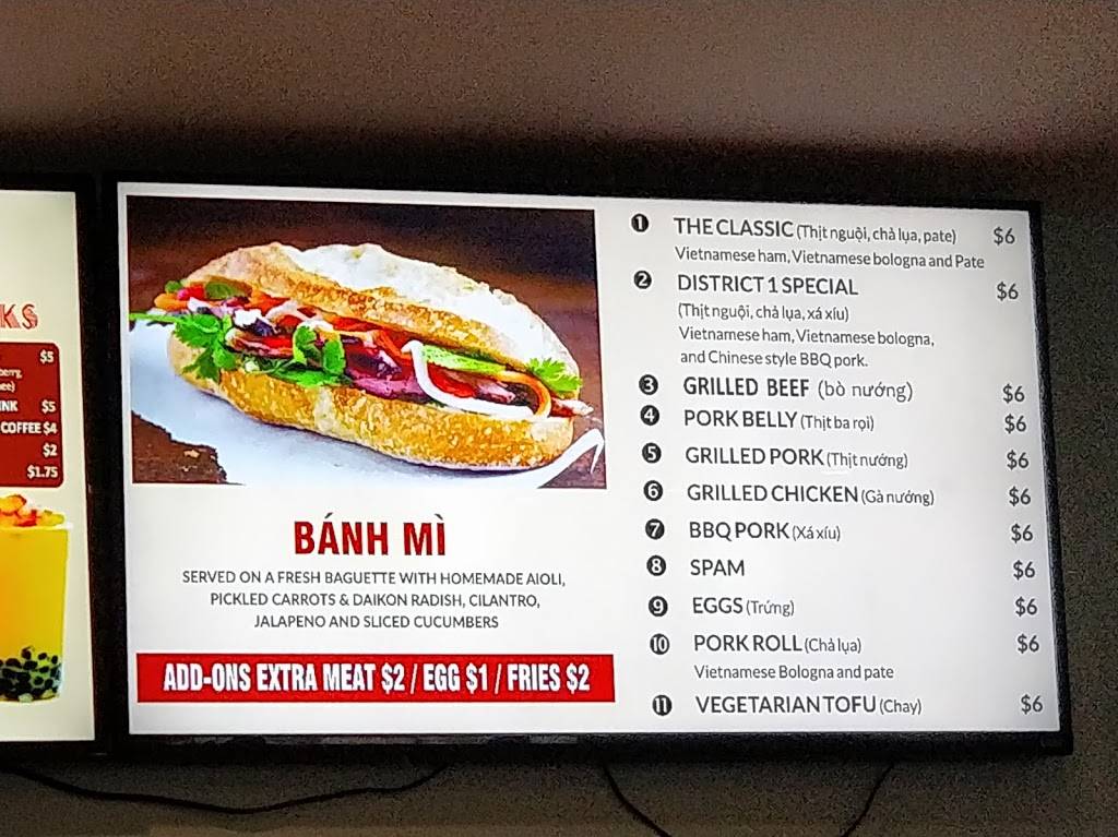 District 1 Banh Mi Restaurant and Bar. | restaurant | 10013 Shoultes Rd, Marysville, WA 98270, USA | 3605483538 OR +1 360-548-3538