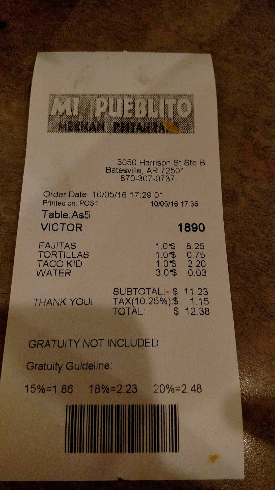 Mi Pueblito Mexican Restaurant | restaurant | 3050 Harrison St # B, Batesville, AR 72501, USA | 8703070737 OR +1 870-307-0737