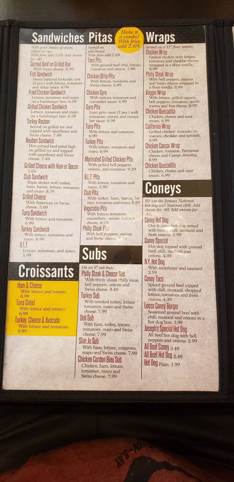 Josephs Coney Island | restaurant | 113 W Main St, Northville, MI 48167, USA | 2483806111 OR +1 248-380-6111