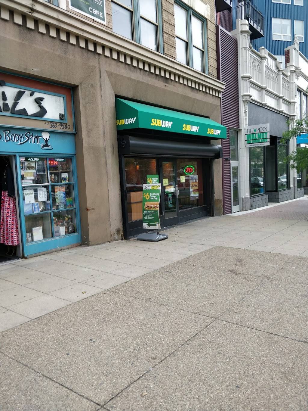Subway | restaurant | 6022 Penn Ave, Pittsburgh, PA 15206, USA | 7247723288 OR +1 724-772-3288