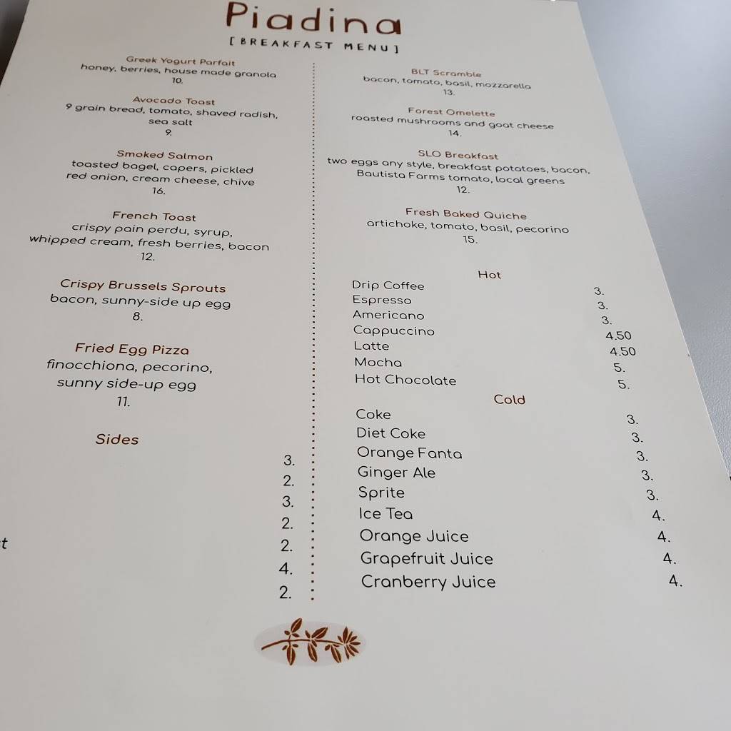 Piadina | restaurant | 877 Palm St, San Luis Obispo, CA 93401, USA | 8052349969 OR +1 805-234-9969
