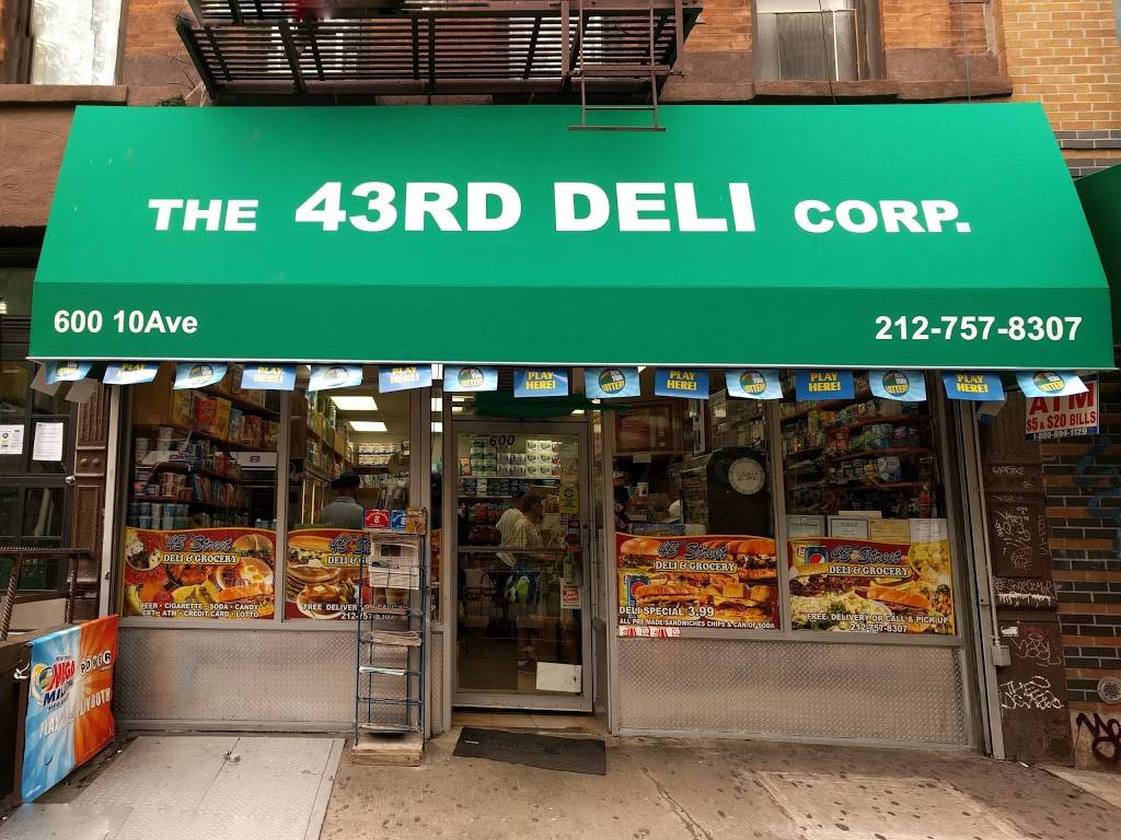 43rd St Deli Corp | restaurant | 600 10th Ave, New York, NY 10036, USA | 2127578307 OR +1 212-757-8307