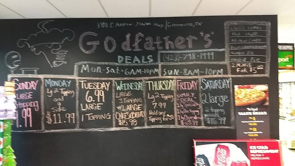 Godfathers Pizza Express | restaurant | 3990 E Andrew Johnson Hwy, Tusculum, TN 37745, USA | 4237981999 OR +1 423-798-1999
