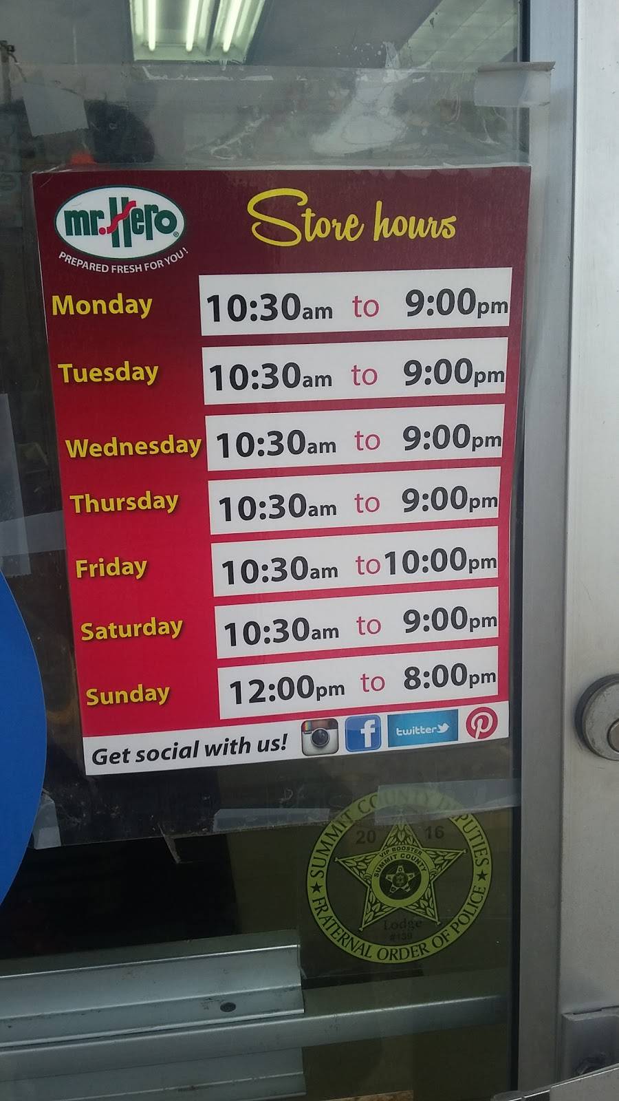 Mr. Hero | meal takeaway | 3454 Manchester Rd, Akron, OH 44319, USA | 3306445319 OR +1 330-644-5319