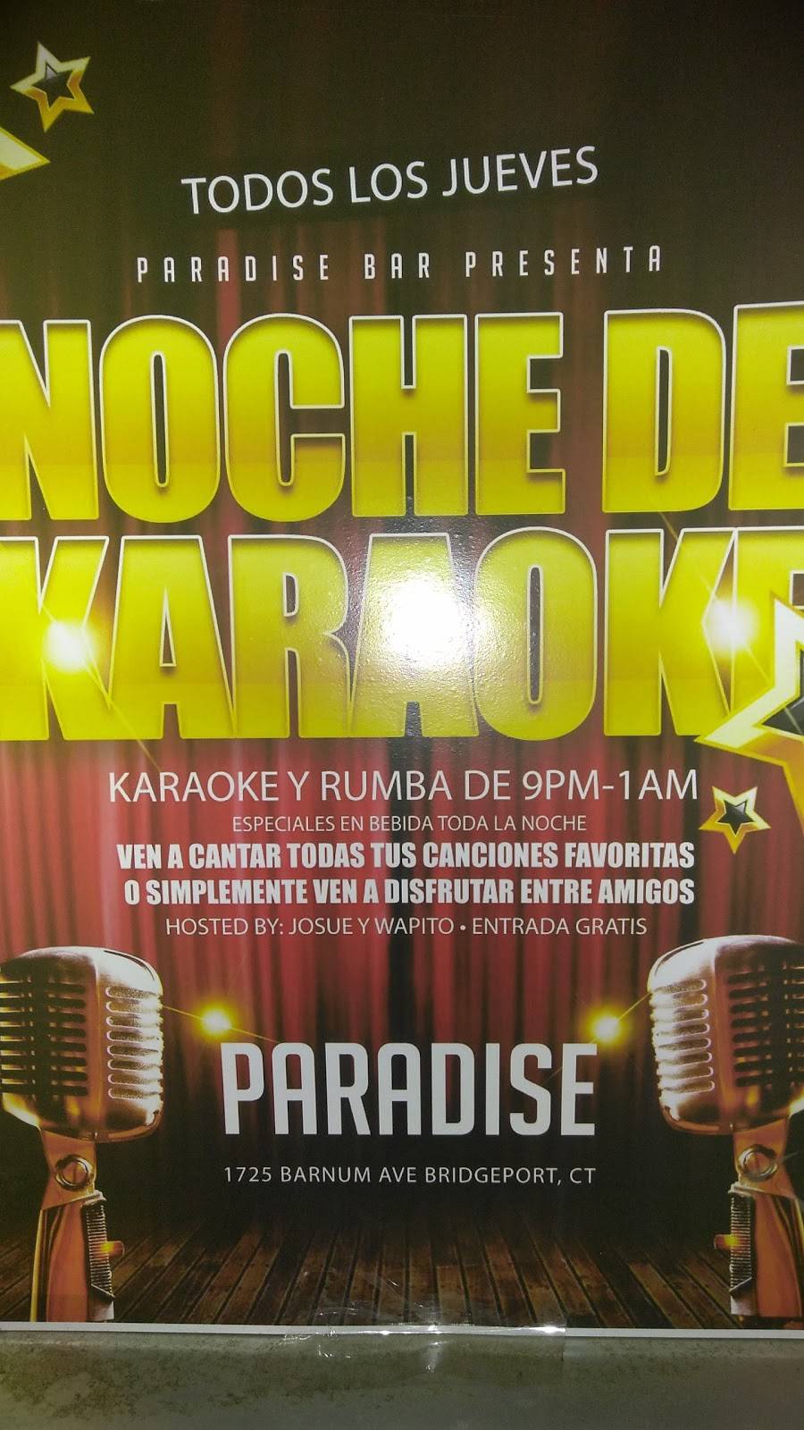 Paradise Restaurant and Bar | restaurant | 1725 Barnum Ave, Bridgeport, CT 06610, USA | 2034149260 OR +1 203-414-9260