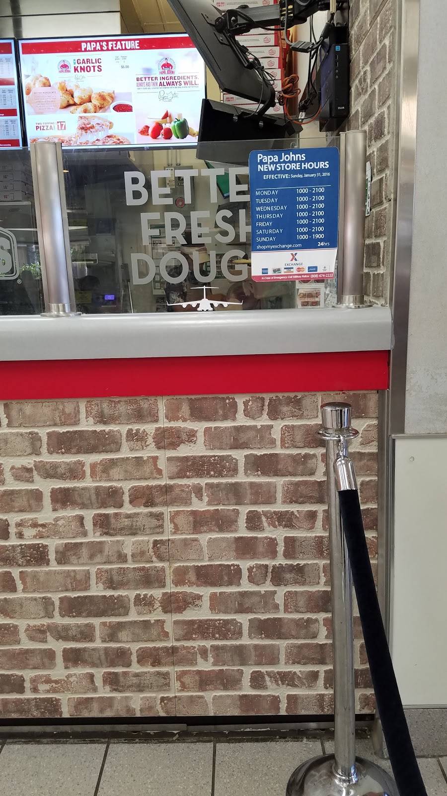 Papa Johns Pizza | restaurant | 1232 Hangar Ave, Hickam Field, HI 96853, USA | 8082000005 OR +1 808-200-0005