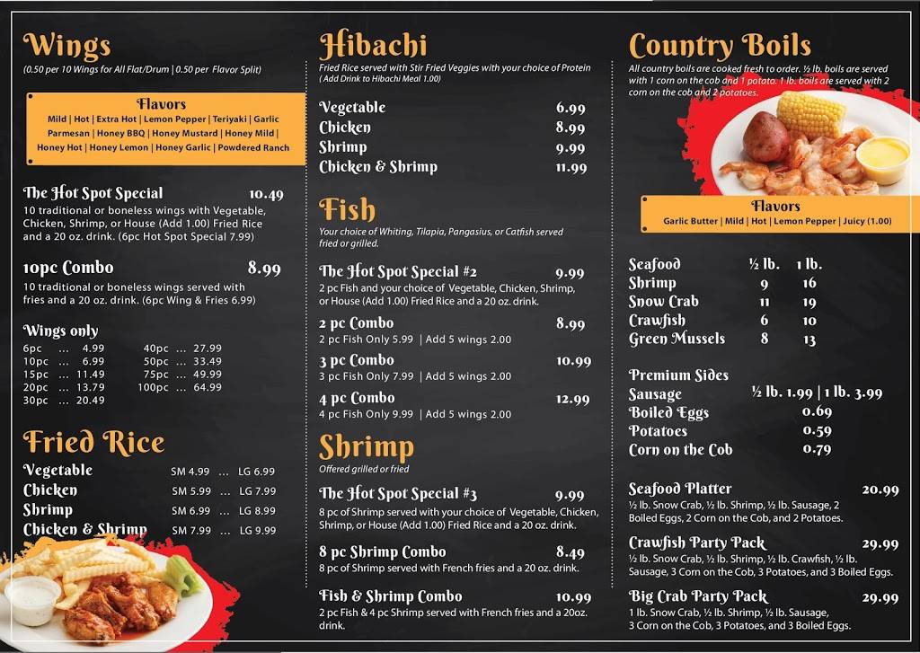 The Hot Spot | restaurant | 785 N Houston Rd, Warner Robins, GA 31093, USA | 4783025858 OR +1 478-302-5858