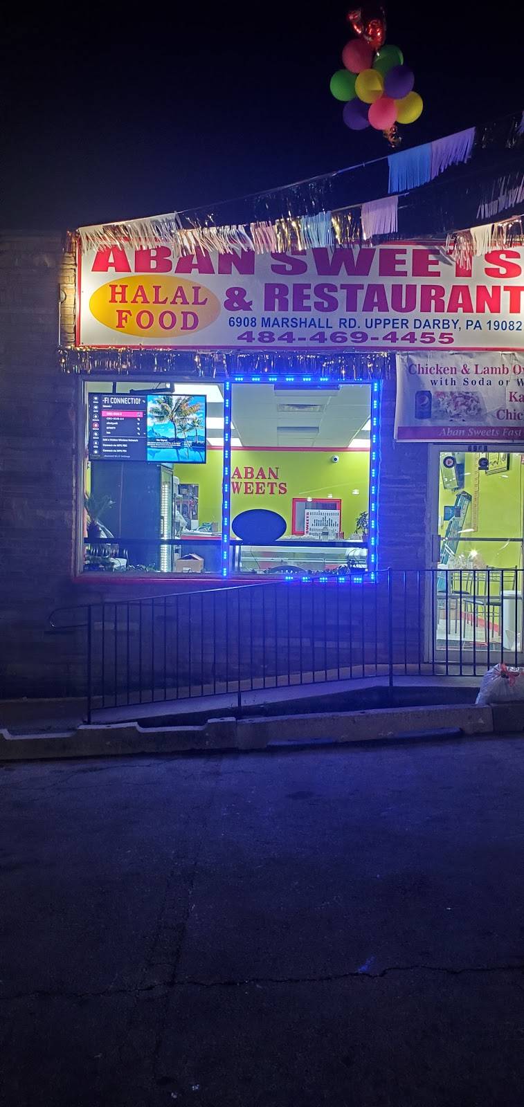 Aban Sweets & Restaurant | restaurant | 6908 Marshall Rd, Upper Darby, PA 19082, USA | 4844694455 OR +1 484-469-4455