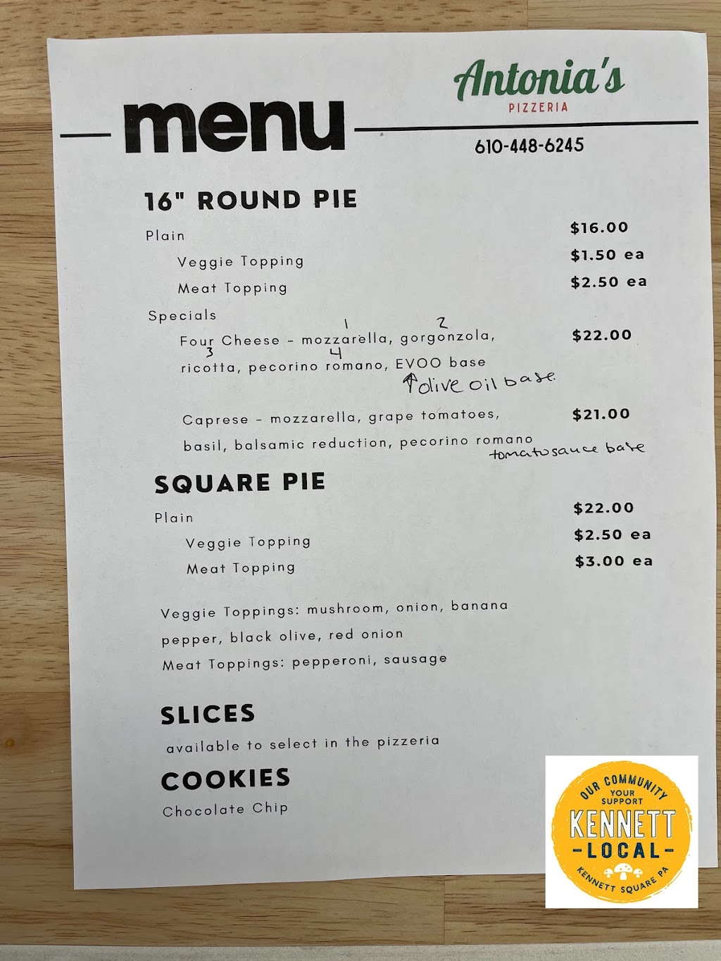 Antonias Pizzeria | restaurant | 473 E South St, Kennett Square, PA 19348, USA | 6104486245 OR +1 610-448-6245