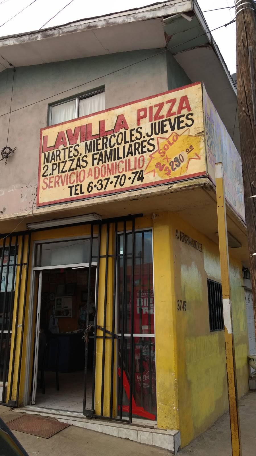 Pizza la villa | restaurant | Av Abraham Gonzales 3745, Francisco Villa, 22615 Tijuana, B.C., Mexico | 016646377074 OR +52 664 637 7074