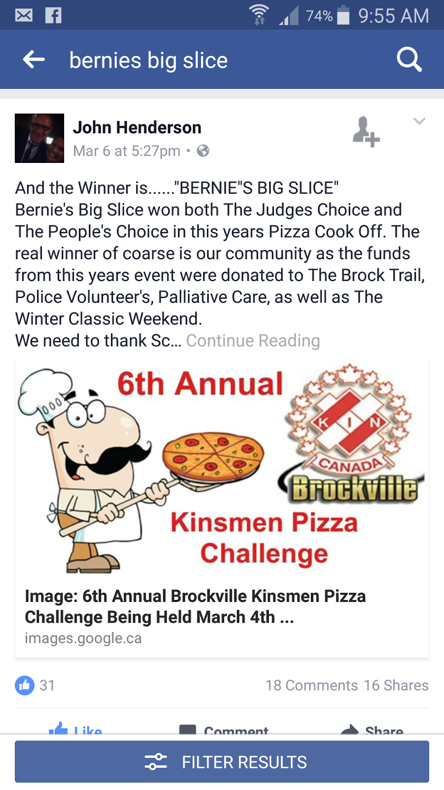 Bernies Big Slice Brockville | restaurant | 60 Pearl St E, Brockville, ON K6V 1P7, Canada | 6134980888 OR +1 613-498-0888