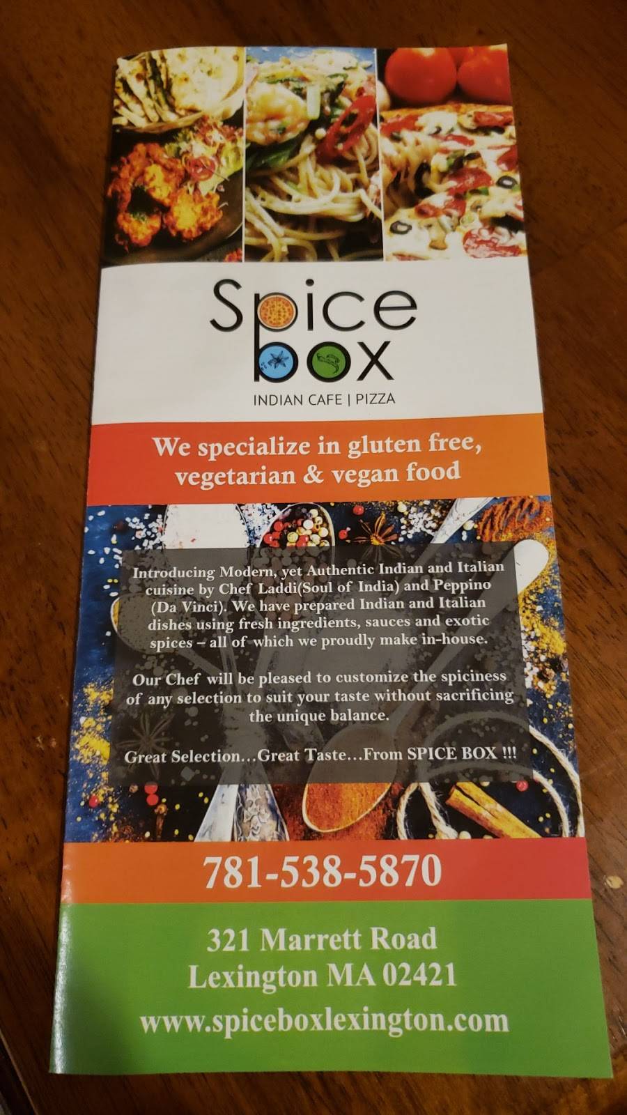 Spice Box | restaurant | 321 Marrett Rd, Lexington, MA 02421, USA | 7815385870 OR +1 781-538-5870
