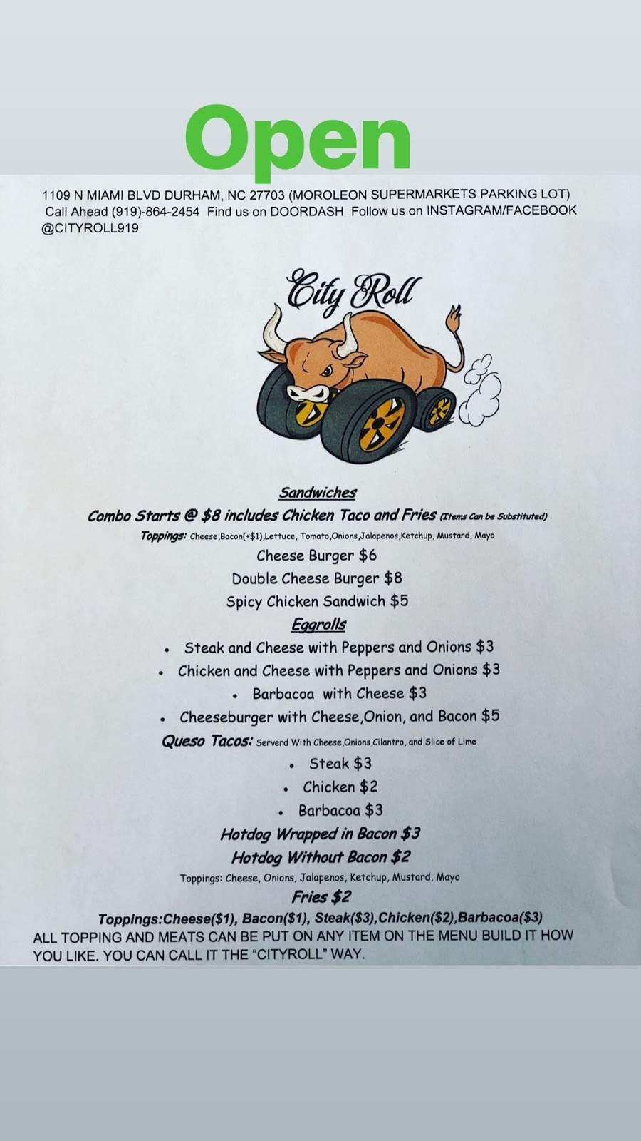 City Roll | restaurant | 1109 N Miami Blvd #2231, Durham, NC 27703, USA | 9198642454 OR +1 919-864-2454