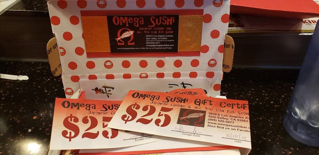 Omega Sushi | restaurant | 5830 E Los Angeles Ave, Simi Valley, CA 93063, USA | 8055205877 OR +1 805-520-5877