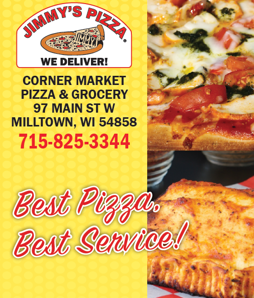 Jimmys Pizza | meal delivery | 97 Main St W, Milltown, WI 54858, USA | 7158253344 OR +1 715-825-3344