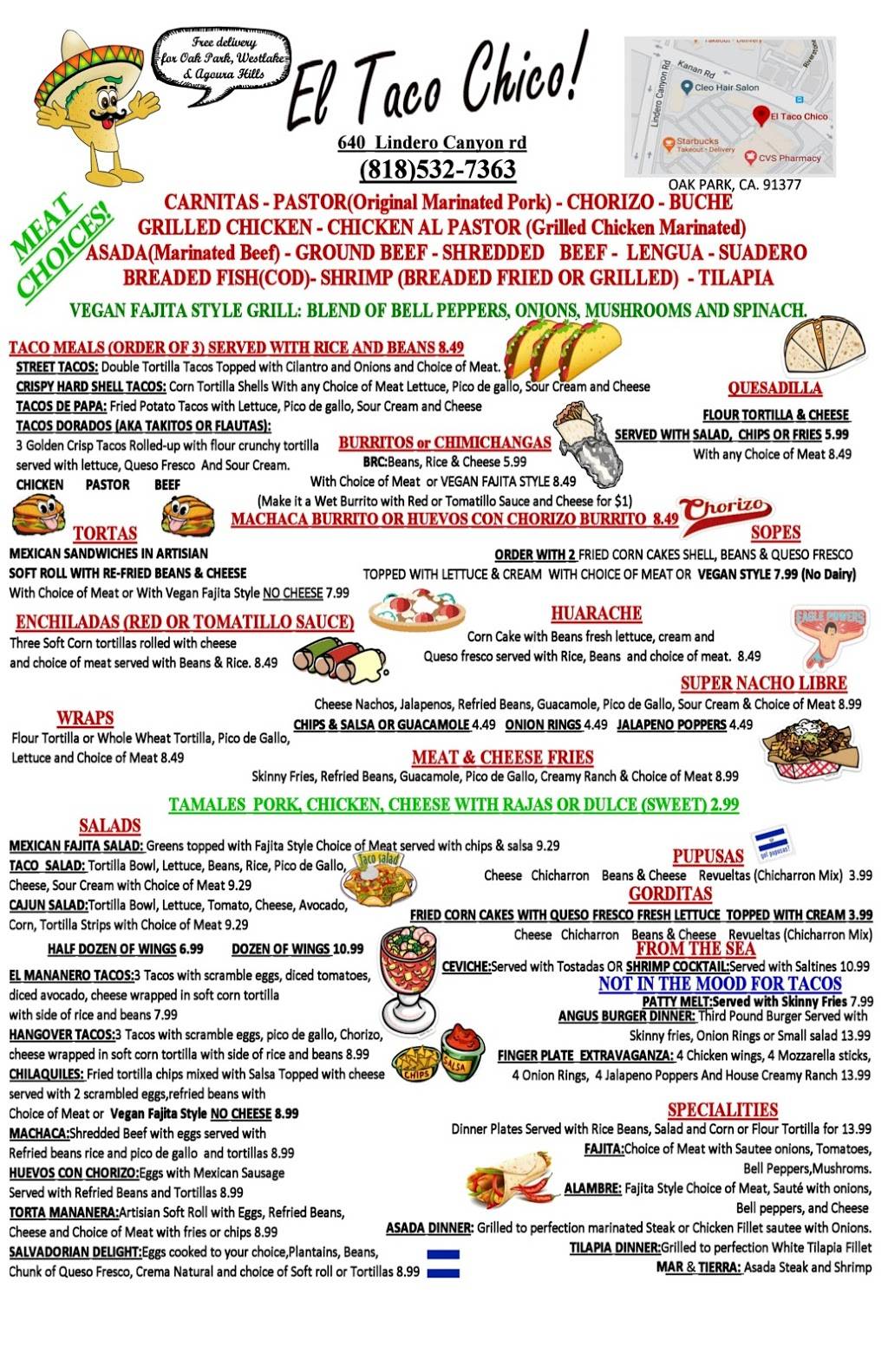 El Taco Chico | restaurant | 640 Lindero Canyon Rd, Oak Park, CA 91377, USA | 8185327363 OR +1 818-532-7363