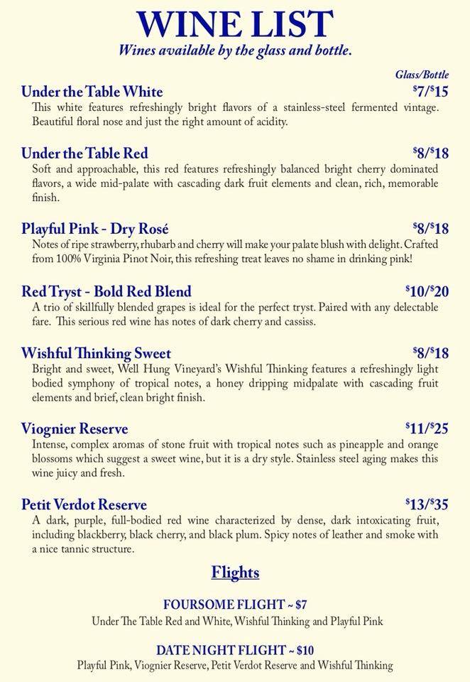 Well Hung Vineyard | restaurant | 300 S Main St, Gordonsville, VA 22942, USA | 5404065164 OR +1 540-406-5164